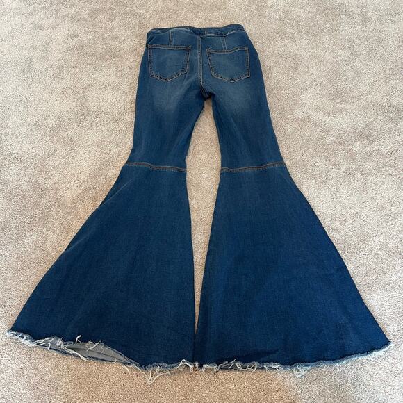 Free People Dark Blue Flare Jeans - Picture 10 of 10